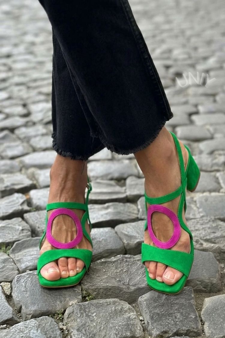 Sienna - Square Toe Heels with Round Cut for Summer