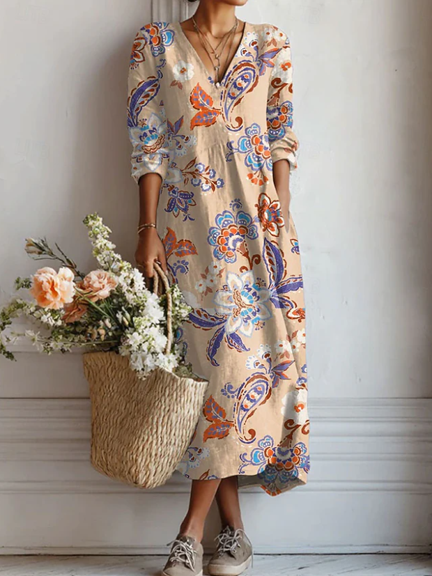 Phoebe | Painted Floral Maxi Dress
