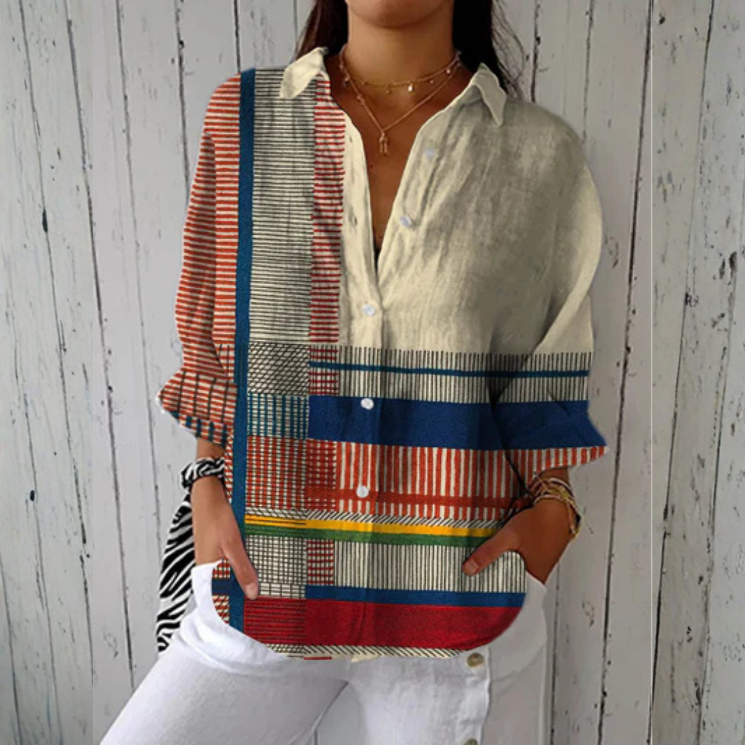 Joan Artistic Pattern Blouse detail