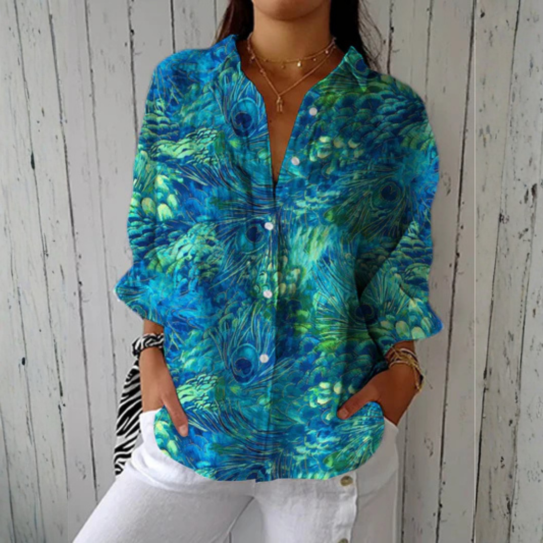 Diana Peacock Grace Blouse detail