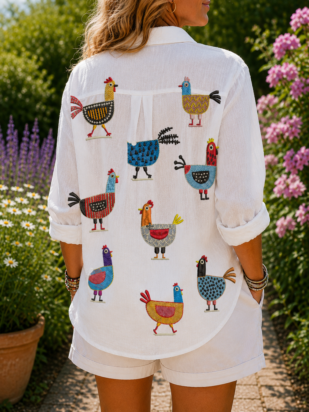 Jessica | Playful Hens Blouse
