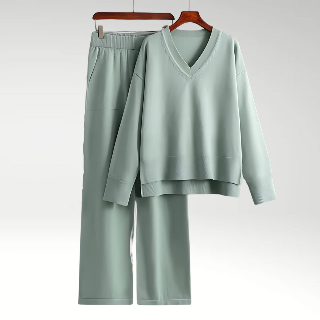 Amelie | Conjunto de lujo de dos piezas con cuello en V
