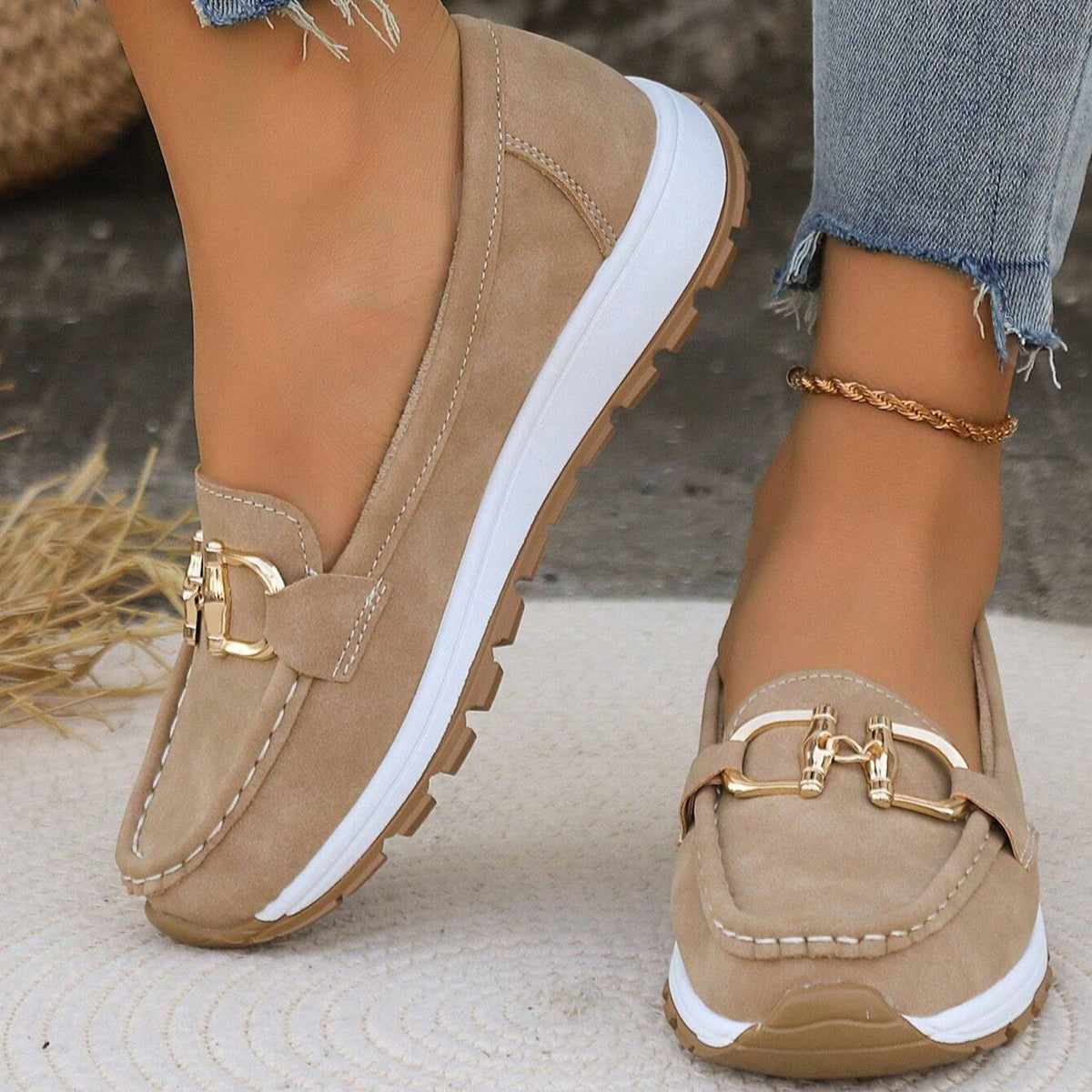 Ellie Flat Moccasins with Buckle