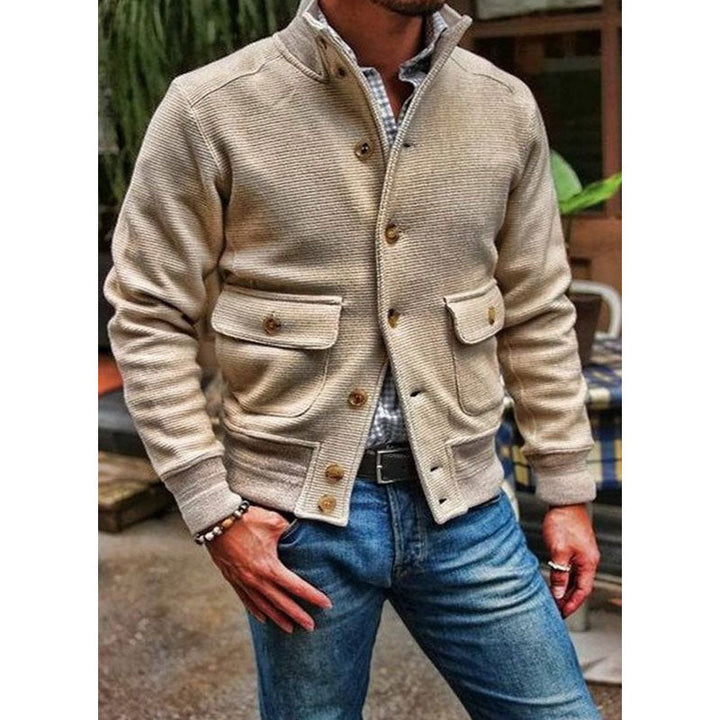 Diego | Chaqueta de Cuello Alto de Color Sólido
