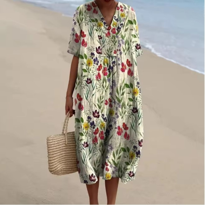 Lola™ | Wildflower Summer V-Neck Dress