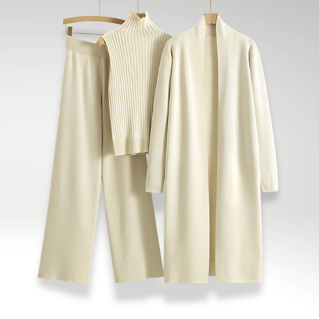 Camille | Conjunto de tres piezas de punto Luxe