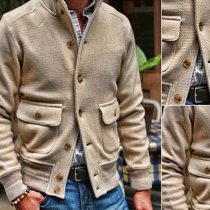 Diego | Chaqueta de Cuello Alto de Color Sólido