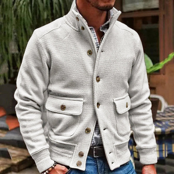 Diego | Chaqueta de Cuello Alto de Color Sólido