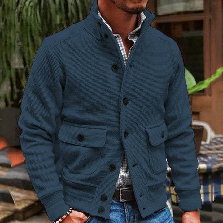 Diego | Chaqueta de Cuello Alto de Color Sólido