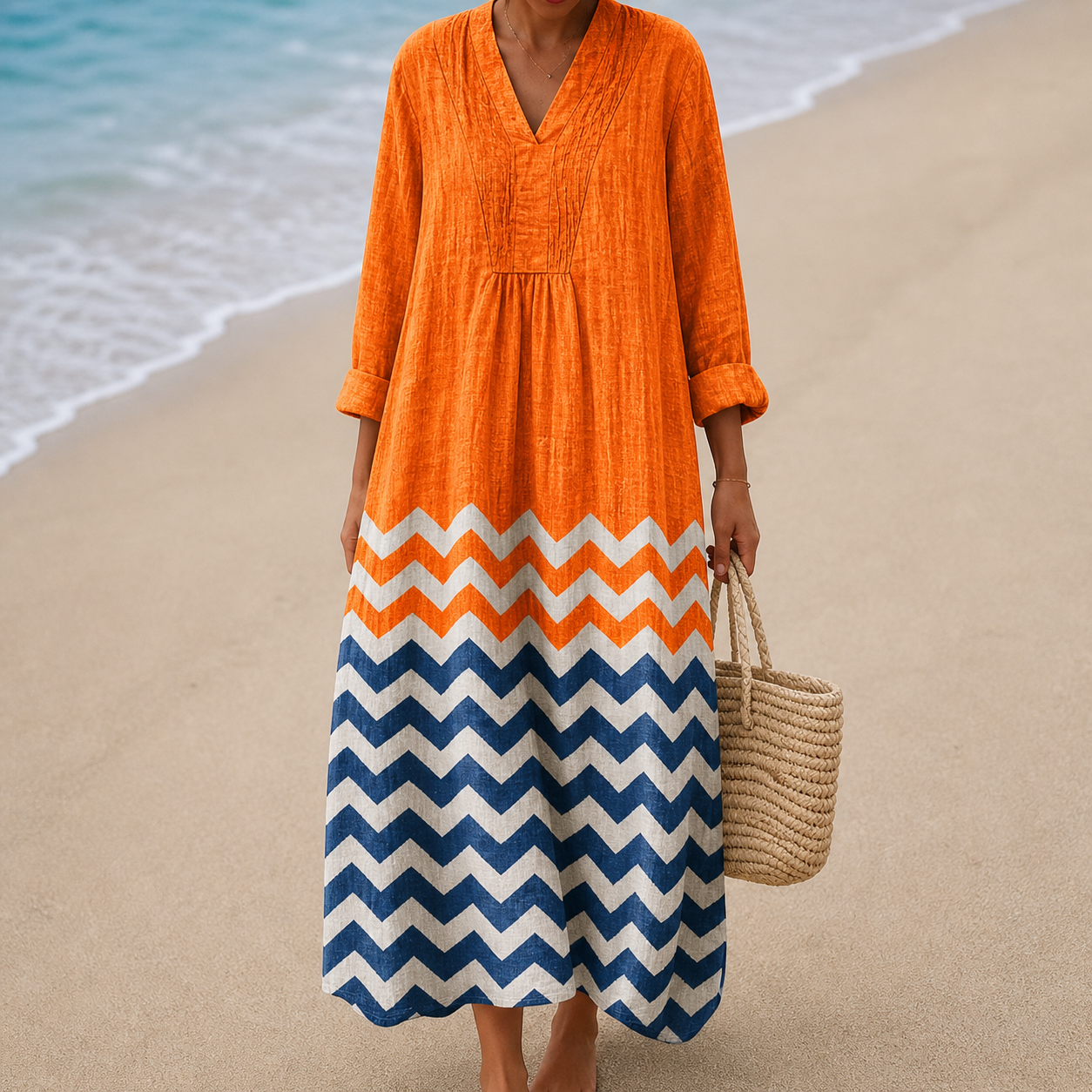Ava – Chevron Print Summer Dress