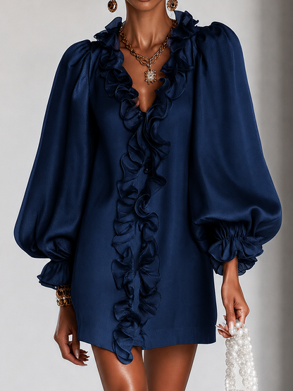 Ottilie | Ruffled Puff-Sleeve Mini Dress