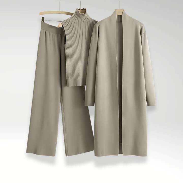 Camille | Conjunto de tres piezas de punto Luxe