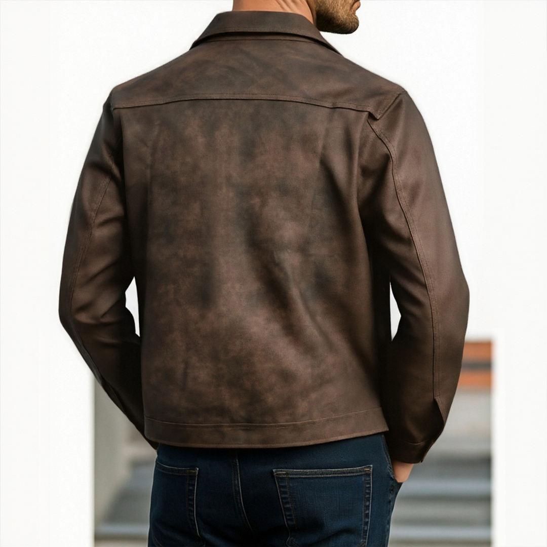 Rafael | Chaqueta de Cuero con Cremallera Clásica