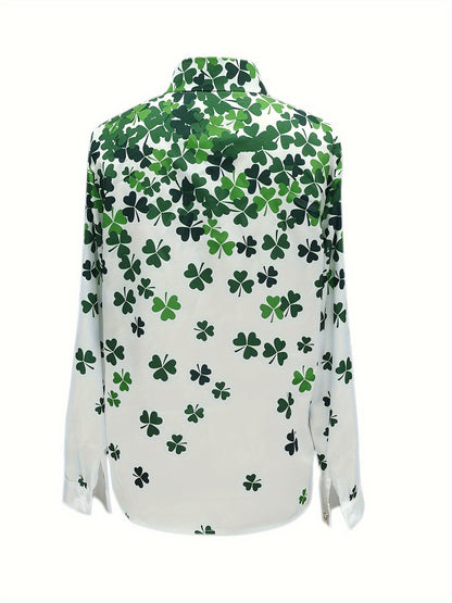 Ayla - Clover Print Button Shirt