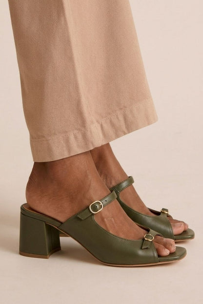 Madison - Chunky Heels with Back Strap and Block Toe for Summer