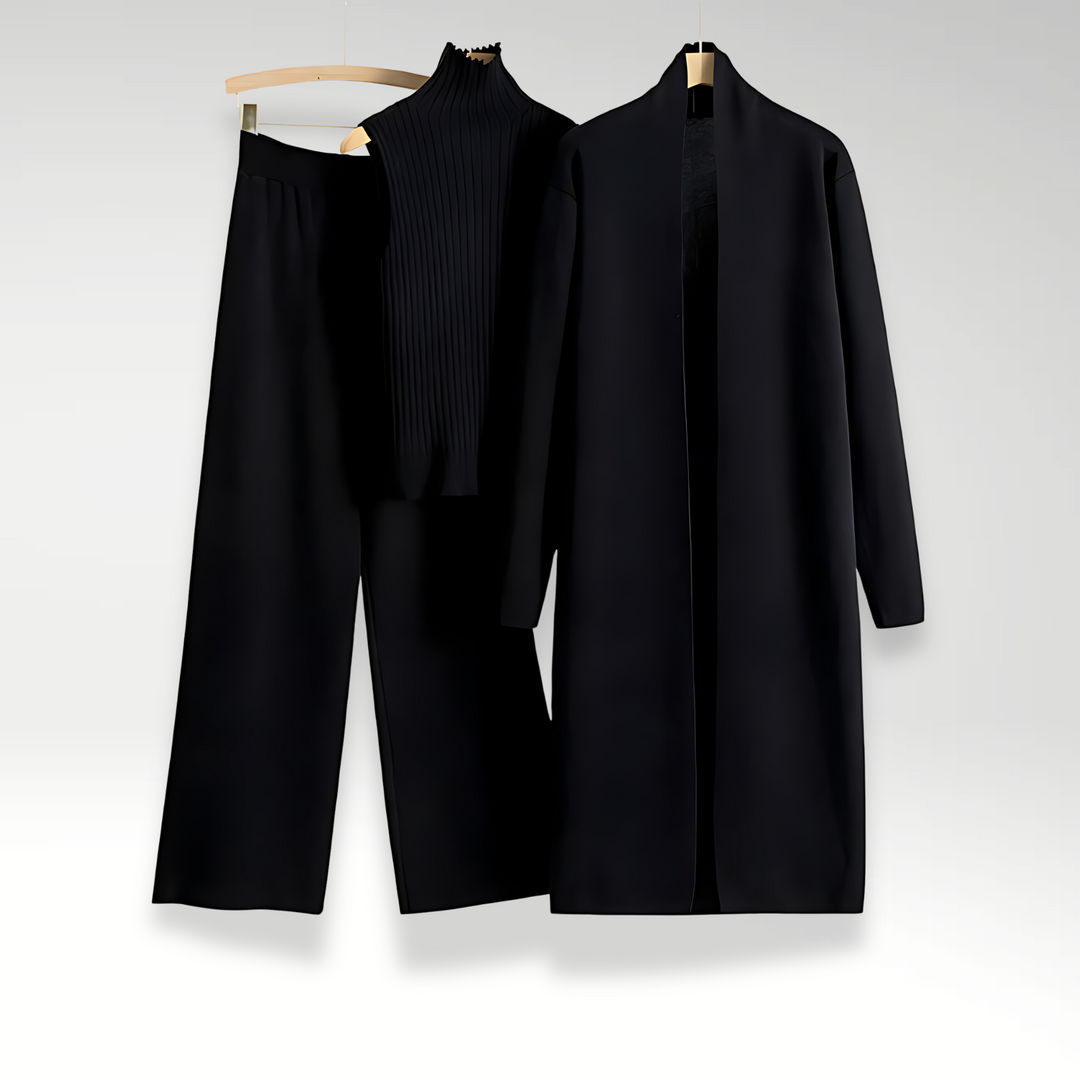 Camille | Conjunto de tres piezas de punto Luxe