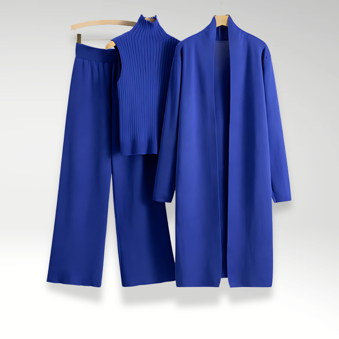 Camille | Conjunto de tres piezas de punto Luxe