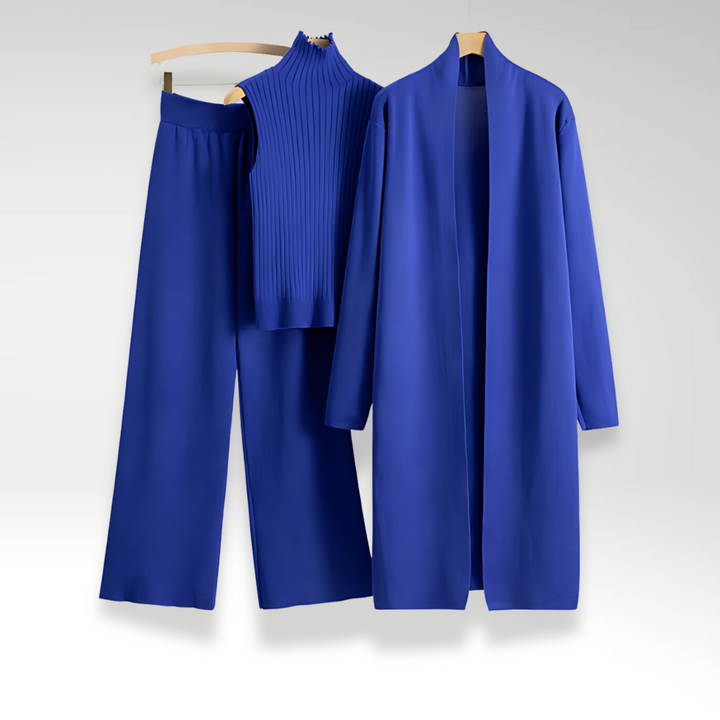 Camille | Conjunto de tres piezas de punto Luxe
