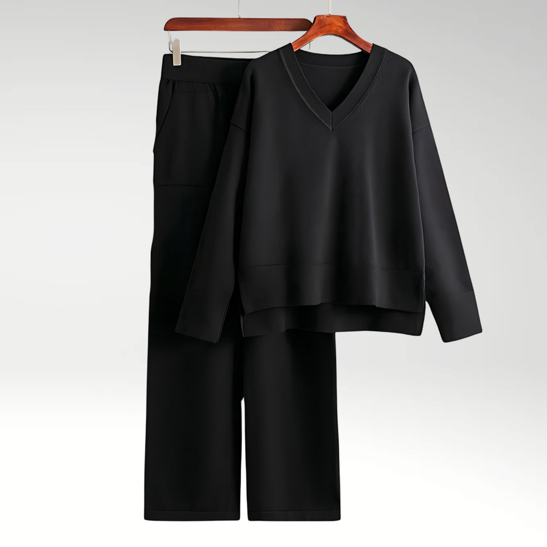 Amelie | Conjunto de lujo de dos piezas con cuello en V