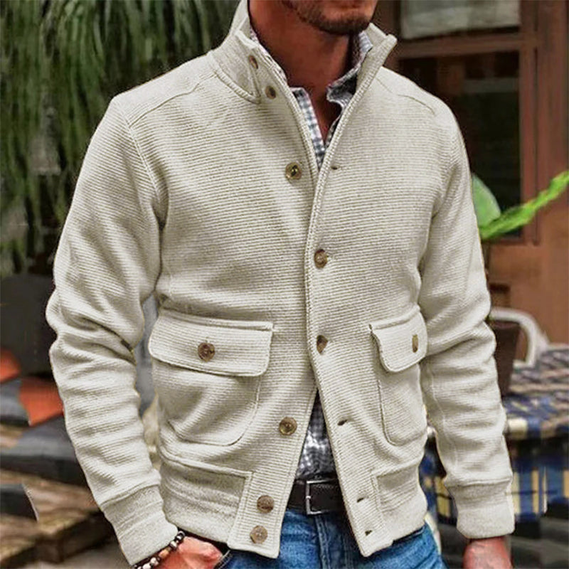 Diego | Chaqueta de Cuello Alto de Color Sólido