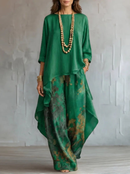 Ginevra | Asymmetrical Floral Flowy Outfit
