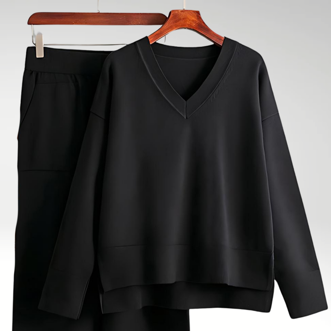 Amelie | Conjunto de lujo de dos piezas con cuello en V