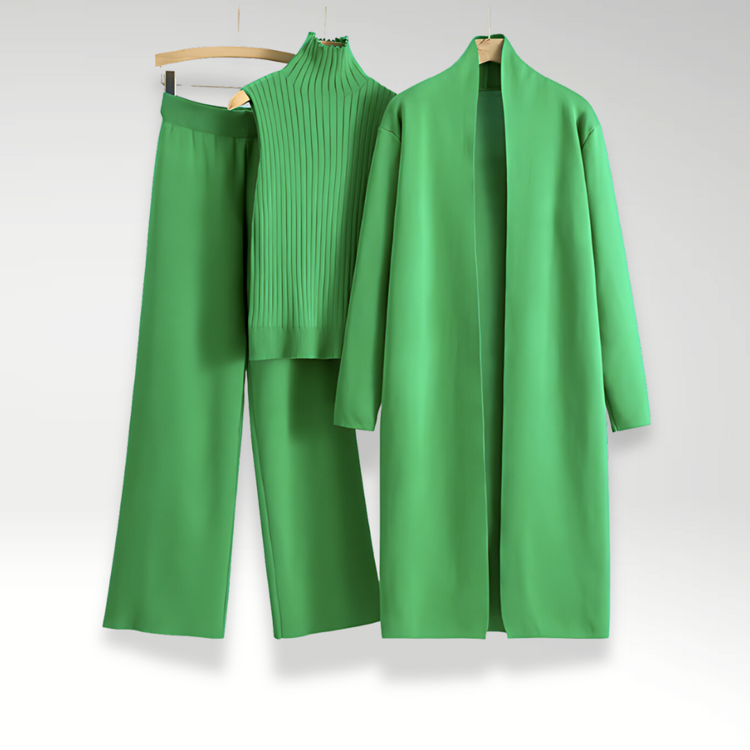 Camille | Conjunto de tres piezas de punto Luxe