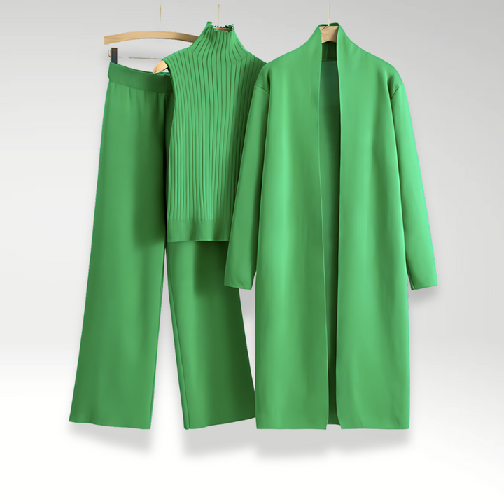 Camille | Conjunto de tres piezas de punto Luxe
