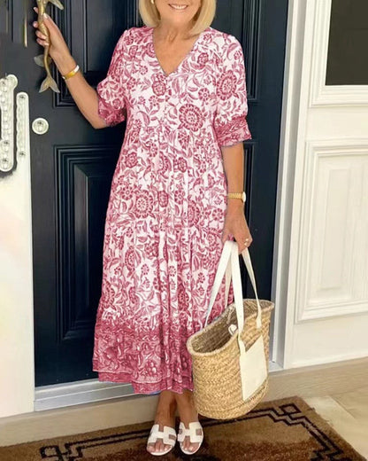 Keisha Floral Maxi Dress - Pink