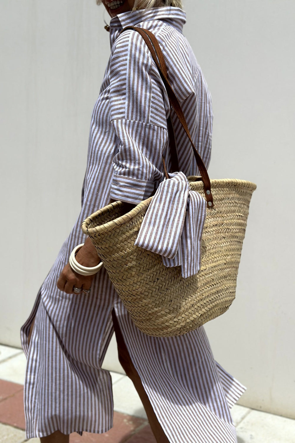 Sophia Timeless Striped Shirt Dress