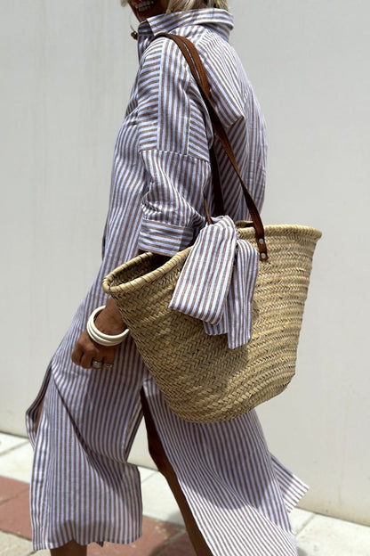 Sophia Timeless Striped Shirt Dress