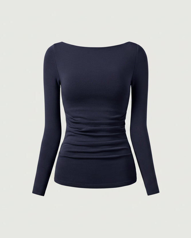 Elena Garcia Madrid  | Top premium de escote barco en color espresso
