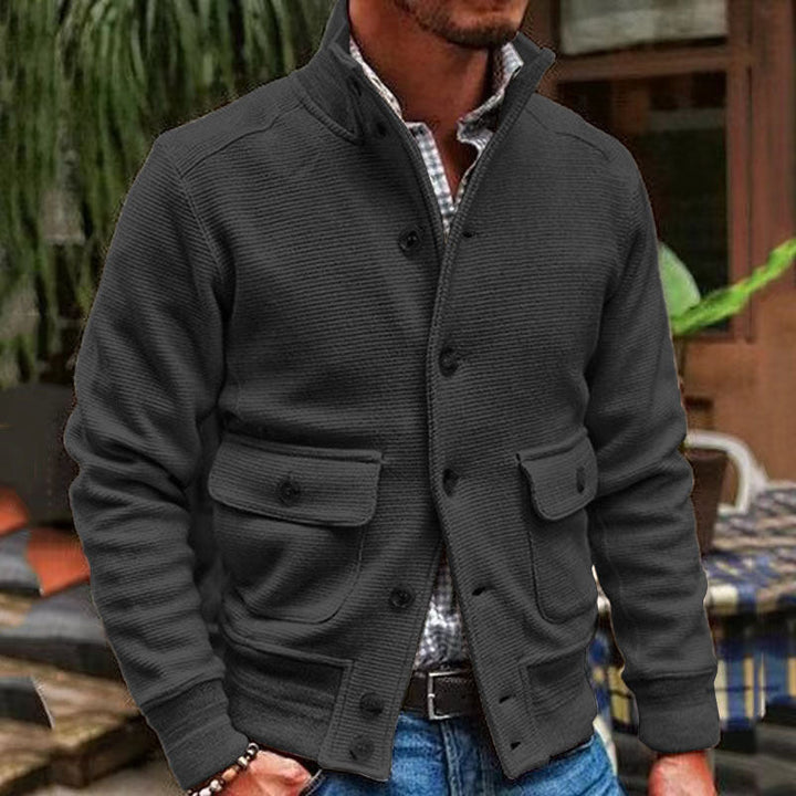 Diego | Chaqueta de Cuello Alto de Color Sólido
