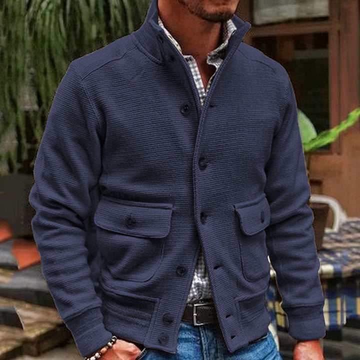 Diego | Chaqueta de Cuello Alto de Color Sólido