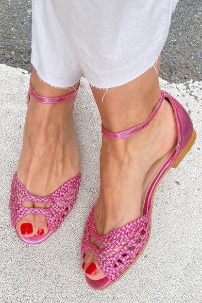 Isadora | Woven Gold Sandals