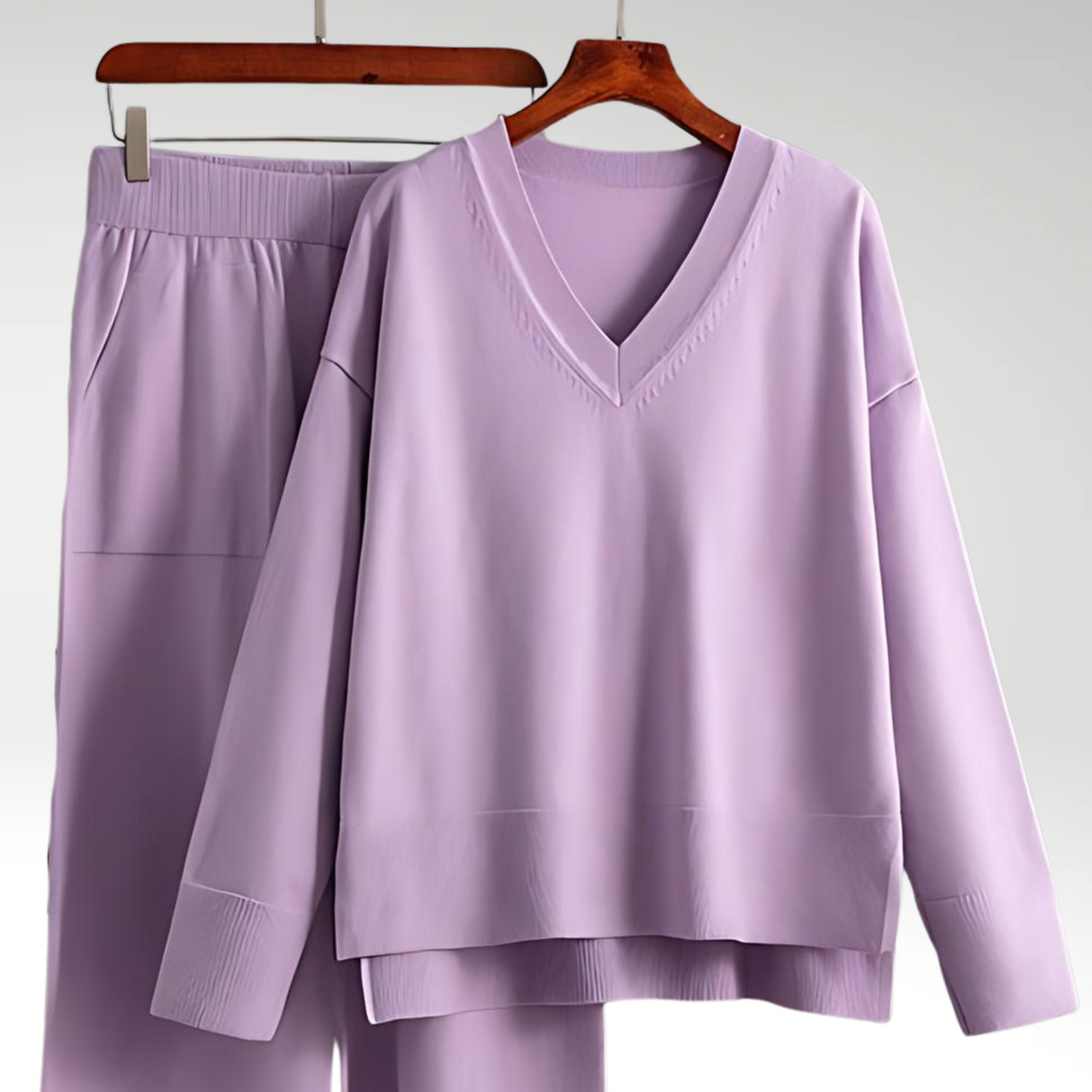 Amelie | Conjunto de lujo de dos piezas con cuello en V