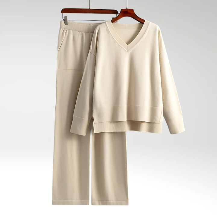 Amelie | Conjunto de lujo de dos piezas con cuello en V