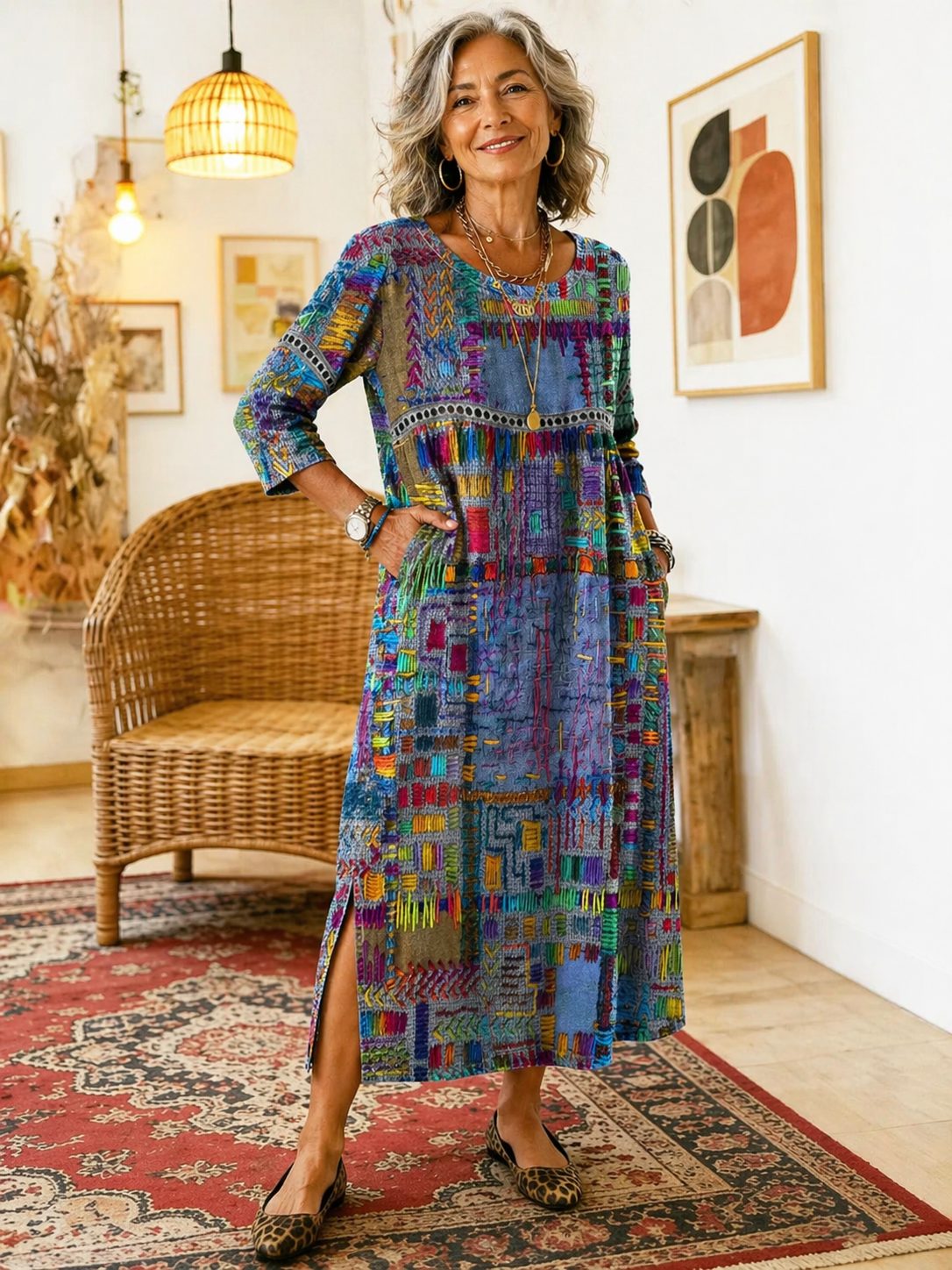Eliana Printed Midi Dress