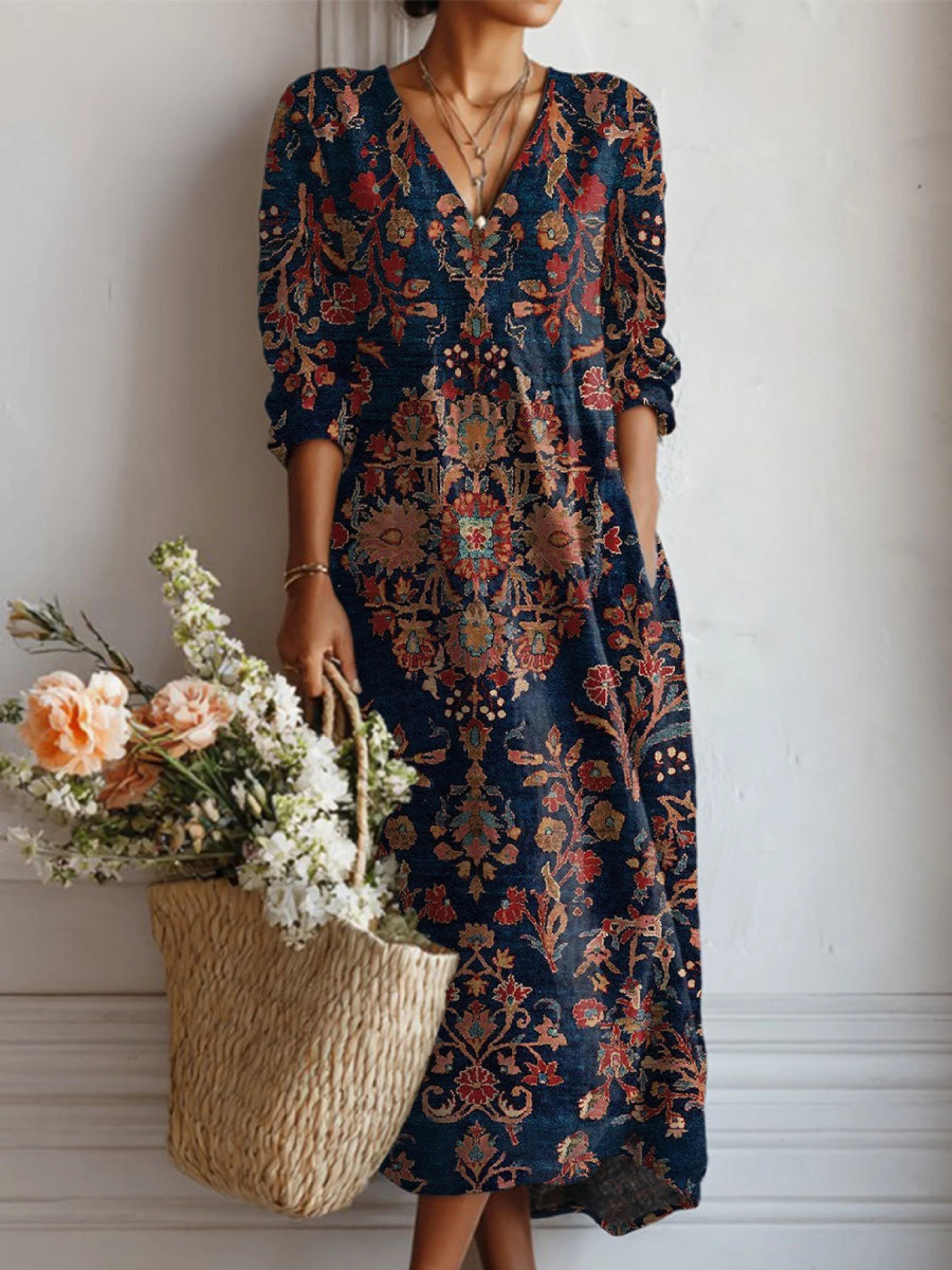 Maddison | Midnight Paisley Maxi Dress