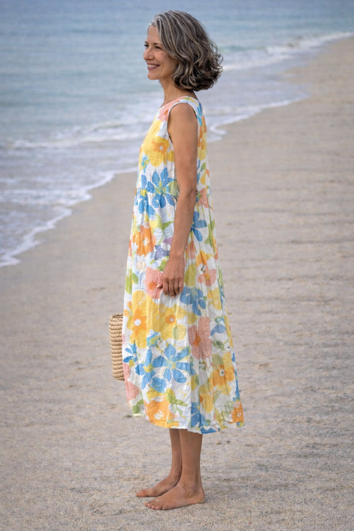 Ella | Vestido midi con flores pastel