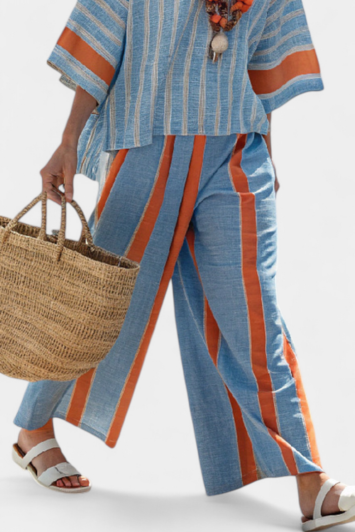 Soline | Top Rayado Terracota & Pantalón