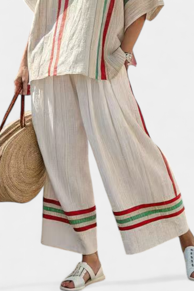 Louna | Blusa Impresa Boho y Pantalón Amplio