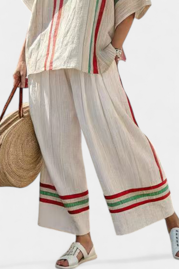 Louna | Blusa Impresa Boho y Pantalón Amplio