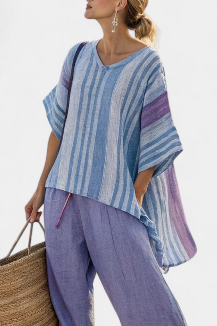 Clara | Top Lavanda & Azul Cielo & Pantalón