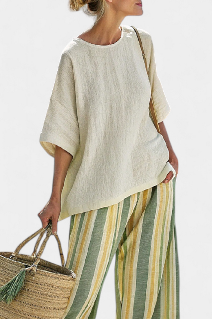 Juline | Top Chic & Pantalón Rayado