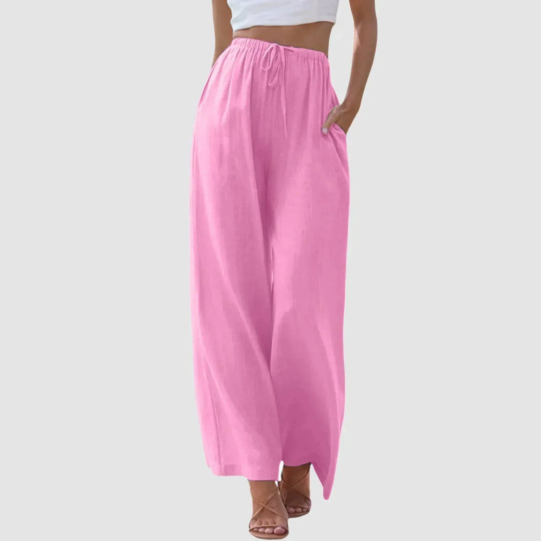 Ashley | Pantalones anchos cómodos con cintura alta
