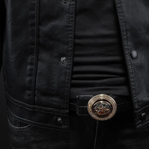 Darius | Chaqueta de cuero premium estilo moto