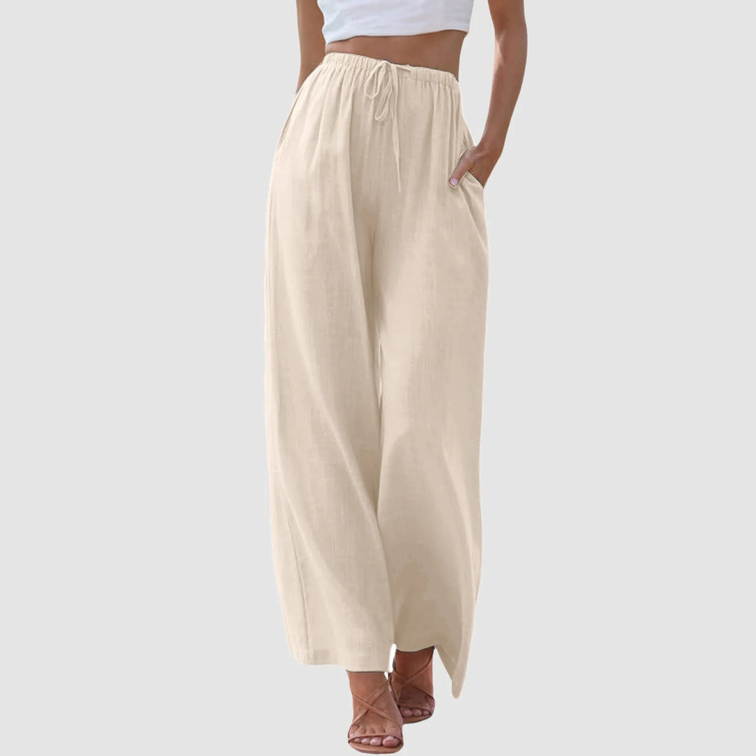 Ashley | Pantalones anchos cómodos con cintura alta