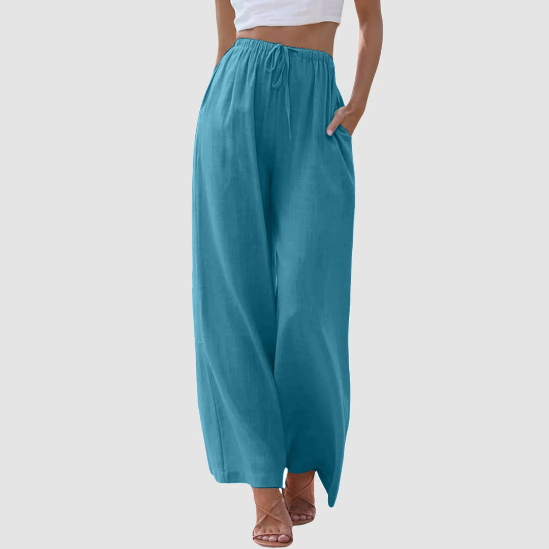 Ashley | Pantalones anchos cómodos con cintura alta