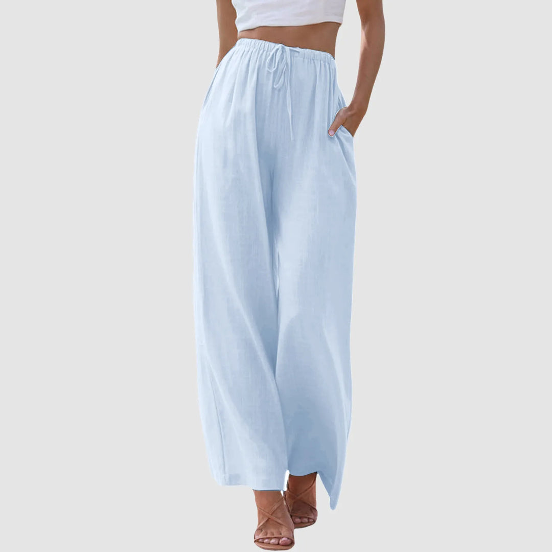 Ashley | Pantalones anchos cómodos con cintura alta